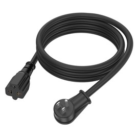 6FT 12AWG Heavy Duty Right-Angle 15Amp to 20Amp Extension Cord,90-Degree 15 Amp Household Plug to 20 Amp T Blade Extension Cable, Nema 5-15P to 5-15R 5-20R 6-15R 6-20R, Angled 15A to 20A AC Power Cord