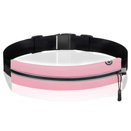 Fashion Pink Fitness Multi-Funny Waist Bag is Unisex with Adjustable Elastic Band Large Capacity Slim Elastic Waterproof Reflective Running Belt, Suitable for Exercise, Cycling, Outdoor Activities