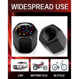 Metal Tire Valve Stem Caps 4 Pack,Car Wheel Stem Caps, Aluminum Universal Air Valve Covers for Cars, Trucks, SUVs, Bikes, Motorcycles, Bicycles(Colorful Dog Paw)