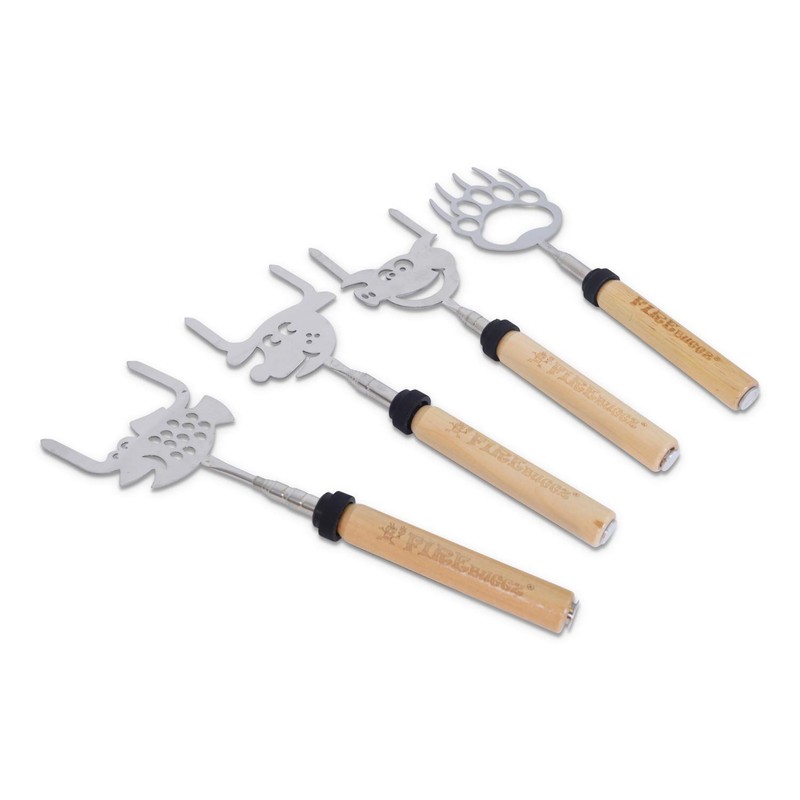 Firebuggz S’Mores Marshmallow Roasting Sticks, Stainless Steel Animal Shaped Head