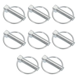 PATIKIL M12x50 mm Tractor Lynch Pin with Ring, 8 Pcs Heavy Duty Assortment Kit Lock Pin Clips for Tractors Trailer Farm Trucks Mowers, Silver Tone