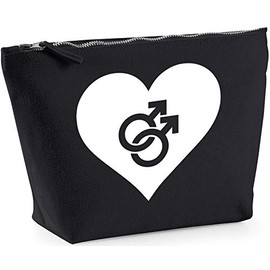 Hippowarehouse Heart Gay printed make up cosmetic wash bag 18x19x9cm
