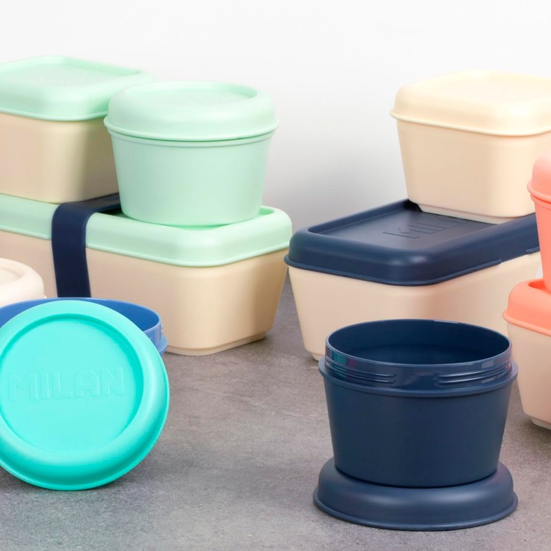 MILAN 0.25 Litre Round Hermetic Food Container with Blue Lid