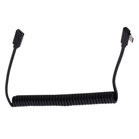 NFHK Stretch Coiled USB-C Keyboard Mouse Cable for Gaming Keyboard Type-C Male to Female Extension Cable Power & Data