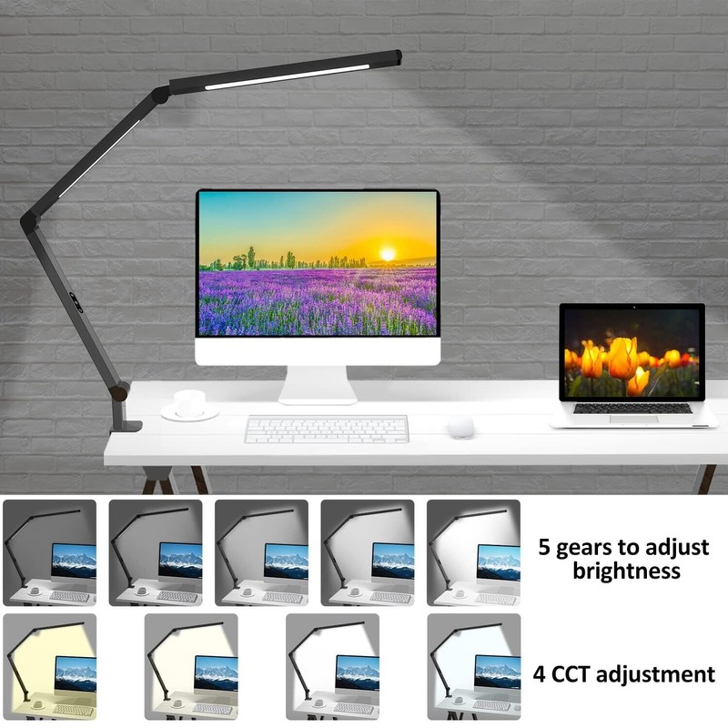 Micomlan LED Desk Lamp with Clamp, Architect Desk Lamp with