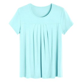 Latuza Women's Pajamas Pleated Loungewear Top and Capris Pjs Set M Green