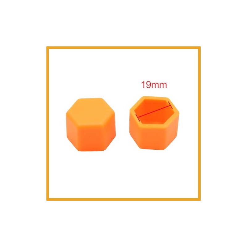 Partuto 20pcs Orange 19mm Car Wheel Nut Lug Hub Cover
