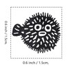 Puffer Fish Rubber Stamp, 3/5 Inch Small Mini Stamp for