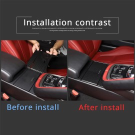 car-attention For 2013-24 Jaguar F-TYPE Carbon ABS Center Console Water Cup Holder Panel Cover