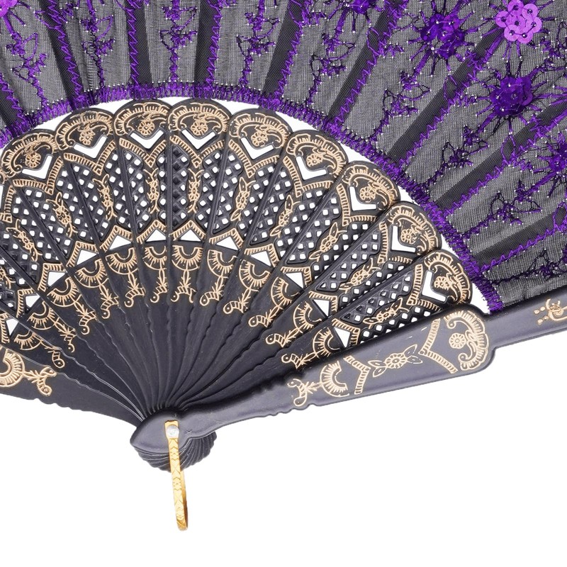 QIRMIZI 10 Pack Fabric Folding Handheld Fans, Perfect for Weddings,