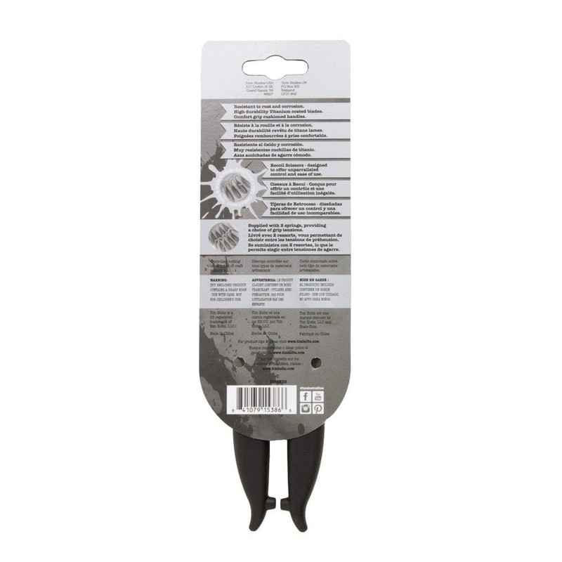 Tonic Studios Tim Holtz Recoil Scissors - Titanium Coated, Double-Beveled