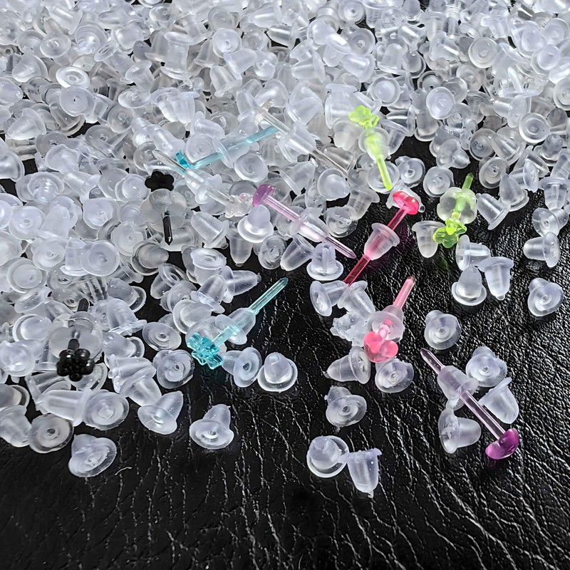 YMSDZHL 600pcs 4mm Silicone Earring Backs for Studs Earring Backings