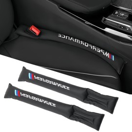 Leather Car Seat Gap Plug, Car Seat Gap Cover, Car Seat Gap Stopper, Car Seat Gap Plug, 2 Pieces Seat Gap Filler for Car, Universal Faux Leather Car Seat Gap Filler, 44 x 7 cm, Black