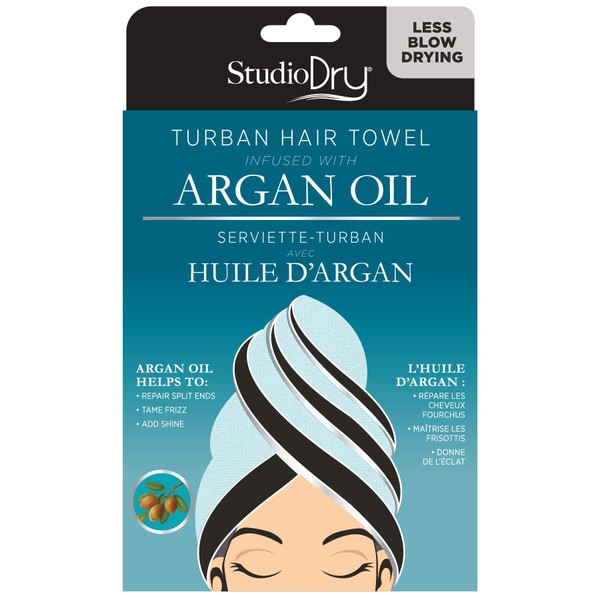 Studio Dry Keratin Oil Infused Hair Turban Towel Studio dry argan oil infused hair turban towel