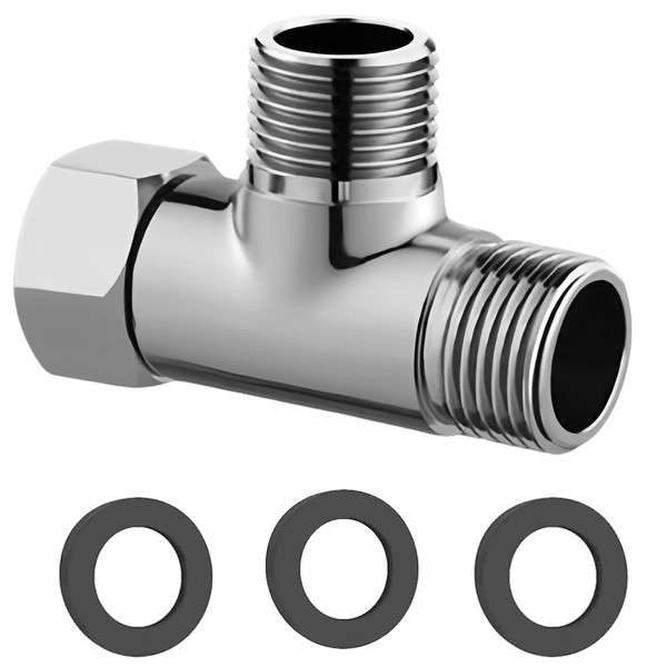 3 Way T Shape Adapter G1/2" Shower Diverter Valve with