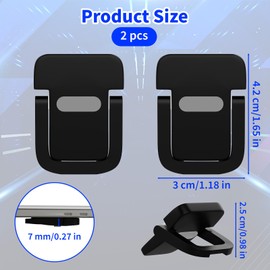 Notoke 2 PCS Portable Keyboard Riser, Adjustable Black Laptop Keyboard Stand with 2 Angle Settings and Self-Adhesive Foldable Feet, Mini Foldable Laptop Stand Riser Keyboard Lift for Most Keyboards