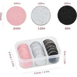 60 Discos de Lija para Taladro de U?as, 80/120/240# Grit Broca Metal Discos de papel de aluminio, duraderos, Fácil de colocar. Para taladro uñas, callos pies en hogar.