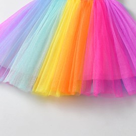 DXTON Girls Skirts Dance Skirt Tulle Tutu Princess Baby Kids Skirt Sequin Ballet Skirt 2-8 Years, Sk272