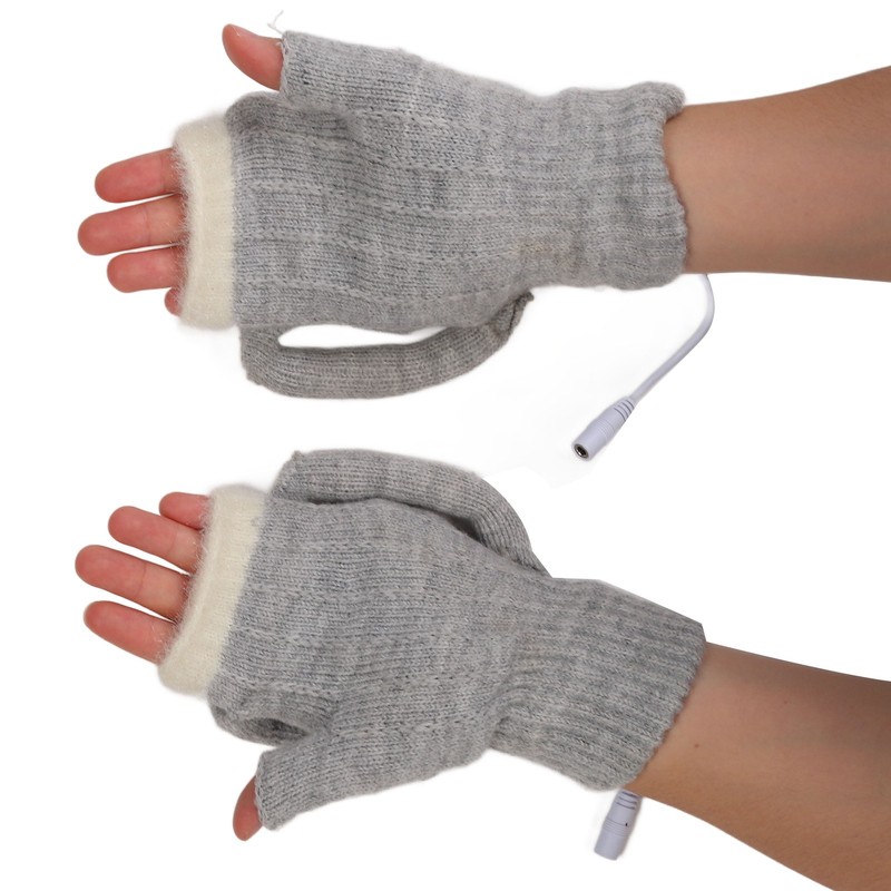 USB Heating Gloves Warm Cotton Full Finger and Half Fingerless