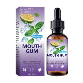 Mnozreo Natürliches Zahnfleisch, Mundpflege, Zahnfleischwachstum, natürliche Wiederherstellung, Mundpflege, regenerierende Tropfen für Zahnfleischwachstum, 60 ml, 1 Stück