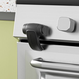 SAFELON Baby Safety Oven Door Lock, Kitchen Safety Locks for Babies, Childproof Oven Locks for Kids, Heat-Resistant, No Screws & Drilling (Black, 2 PCS)