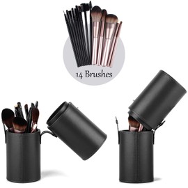 Makeup Brush Holder Travel Brushes Case Bag Cup Storage Dustproof for Women and Girls (Black)