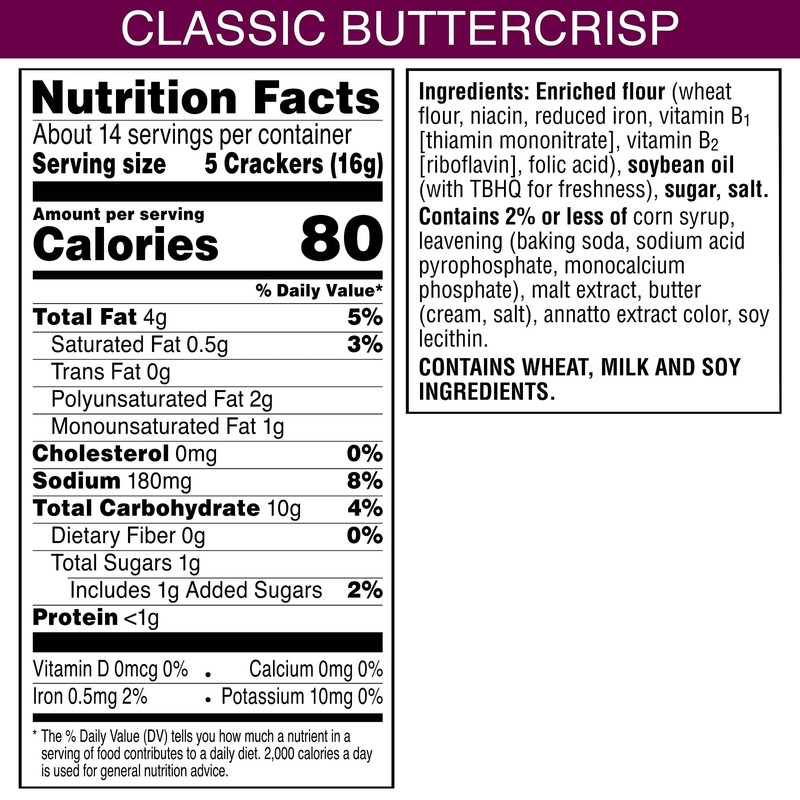 Toasteds Crackers, Party Snacks, Lunch Snacks, Classic Buttercrisp (6 Boxes)