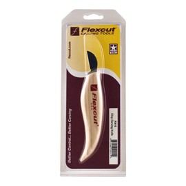 Flexcut Chip Carving Knife, High Carbon Steel Blade, Ergonomic Ash Handle, 1 inch Blade Bevel Length (KN15)