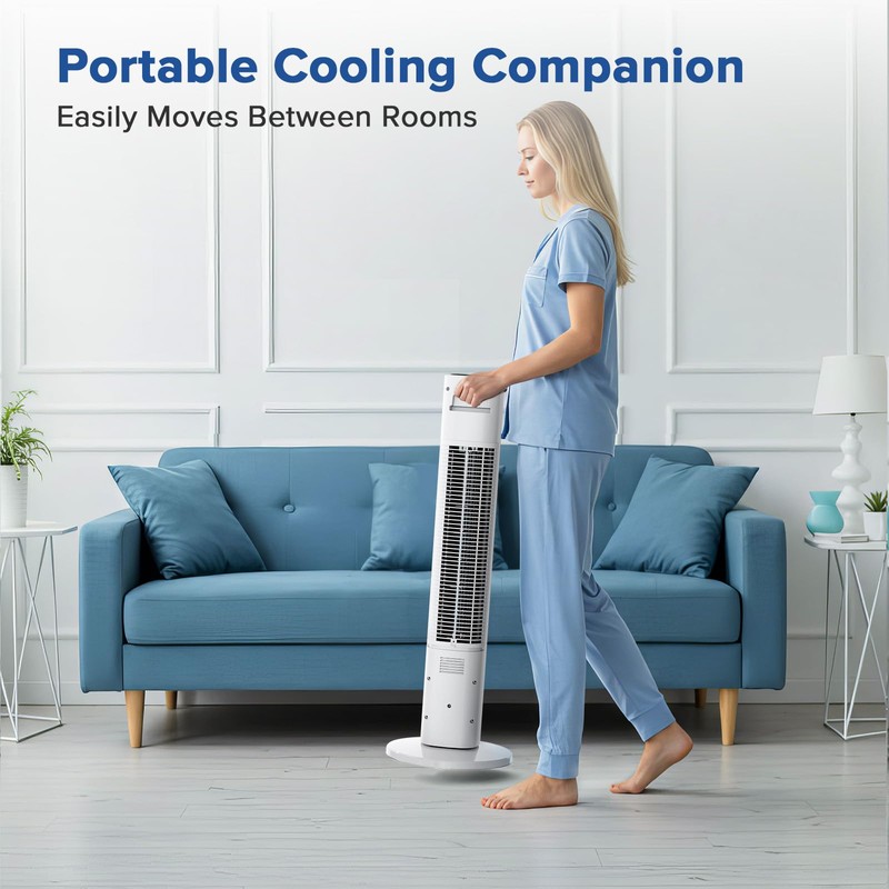 Electactic Tower Fan for Bedroom 25ft/s Standing Fan 85° Oscillating