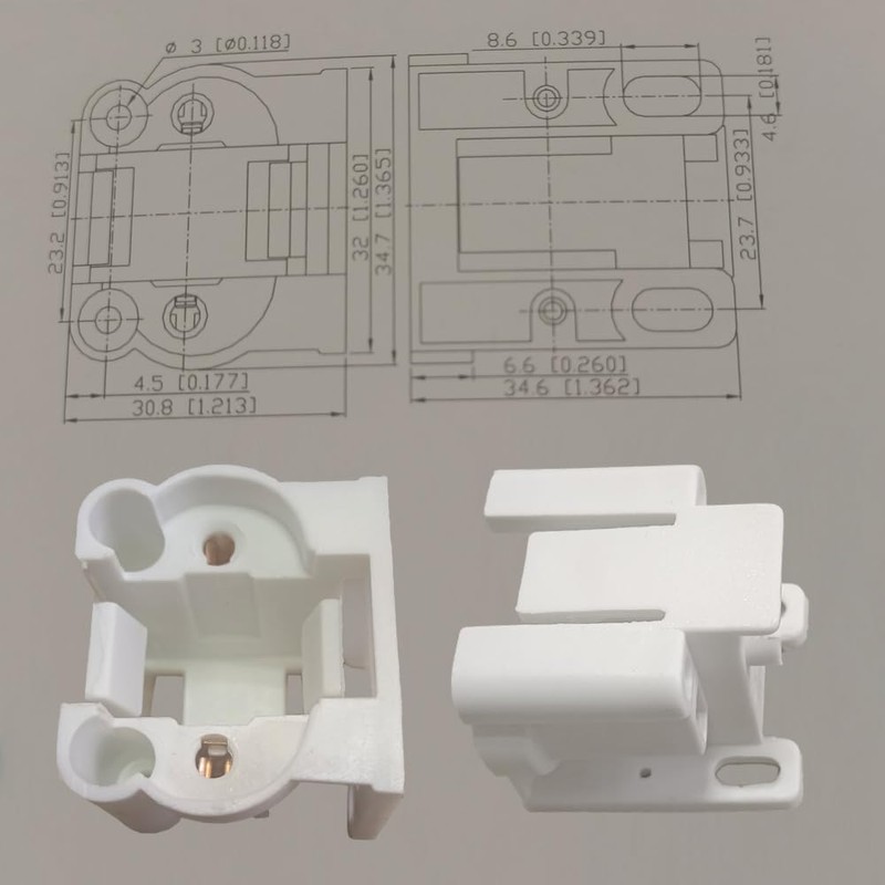 2 Pin G23/G23-2 CFL Socket G23 Lamp Holder Screw-Down Mount