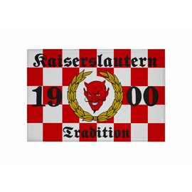 U24 Kaiserslautern Tradition Chequered Flag Sew-On / Iron-On Patch 9 x 6 cm