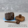 EIKS Glass Jars with Wooden Lids and Scoop, Airtight Food