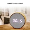 Digital Alarm Clock Round LED Voice Control Brightness Adjustable 12h