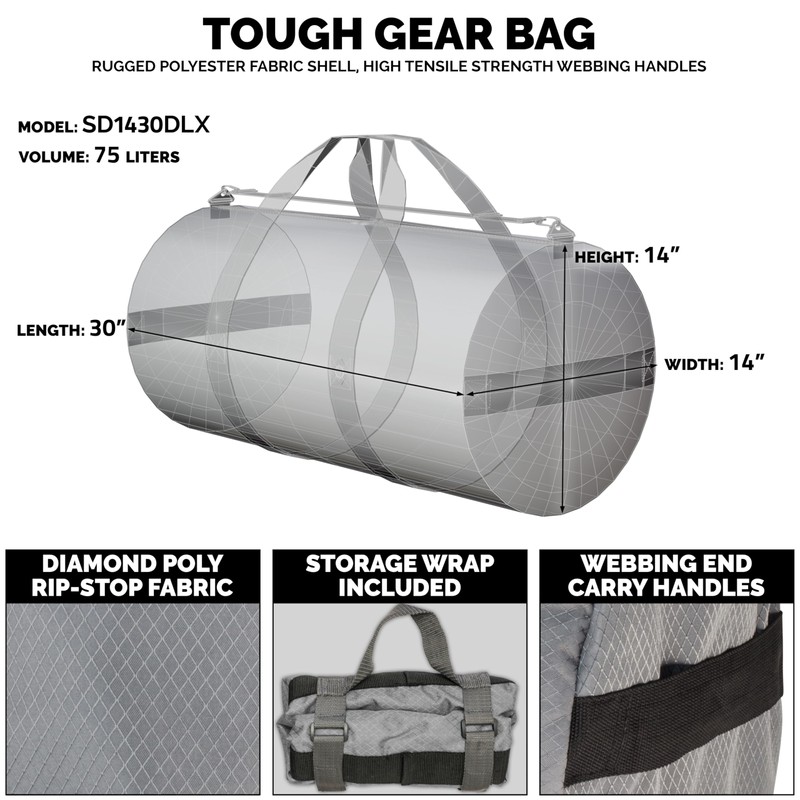 Northstar Bags bolsa deportiva de 14 x 30 pulgadas, gris