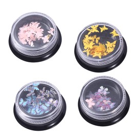 Beavorty 4pcs Nail Art Stickers Mini Butterfly Ornaments Nail Decals Easy Application for Home Salon Use Safe Material