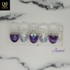 Purple Aurora Handmade Nail Tips - Long Round / 퍼플오로라