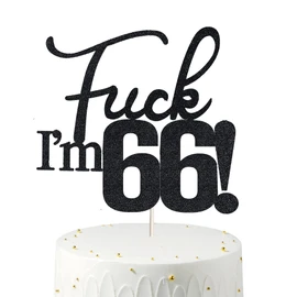66 decoraciones para tartas, 66 decoraciones para tartas de cumpleaños, purpurina negra, divertida decoración para tartas 66 para hombres, 66 decoraciones para tartas para mujeres, decoraciones de 66 cumpleaños, 66 cumpleaños, 66 cumpleaños