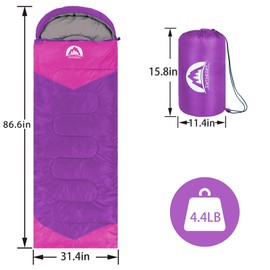 SWTMERRY Sleeping Bag 3 Seasons (Summer, Spring, Fall) Warm & Cool Weather - Lightweight,Waterproof Indoor & Outdoor Use for Kids, Teens & Adults for Camping Hiking, Backpacking and Survival