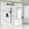 FPXRNG Black Shower Faucet Set, Rainfall Shower System with Rain