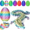 3D Printed Dragon Easter Egg,8.5in. Articulated Crystal Dragon Fidget Toy,Perfect