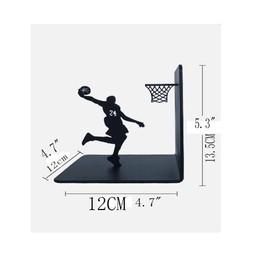 Xuan MVP Creative Book Ends Basketball Bookends Bookshelf Metal Book Holder Stand Vintage Decorative Heavy Duty Bookends Student Birthday Gift 2PCS