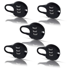 SDTC Tech 5 PCS Combination Luggage Lock Password Security Padlock Zinc Alloy Black Small Safe Combination Padlocks for Luggage Briefcases Suitcases Backpacks Computer Bags Locker Tool Cabinet