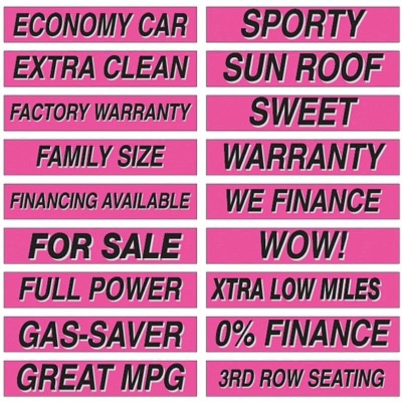 EZ Lettering Car Dealer Windshield Slogans 20 packs, Mix n
