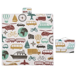 Insular Baby Splat Mat for Under High Chair/Arts/Crafts, Anti Slip and Waterproof Splash Mat for Floor, Portable Picnic Mat, 51x51 Inch, Vehicle