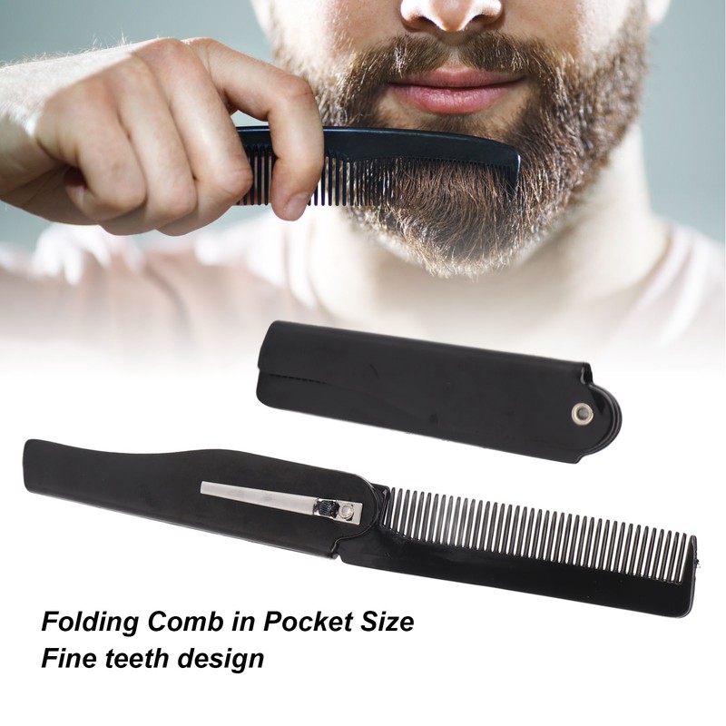 10Pcs Folding Comb Black Fine Teeth Durable Plastic Pocket Size