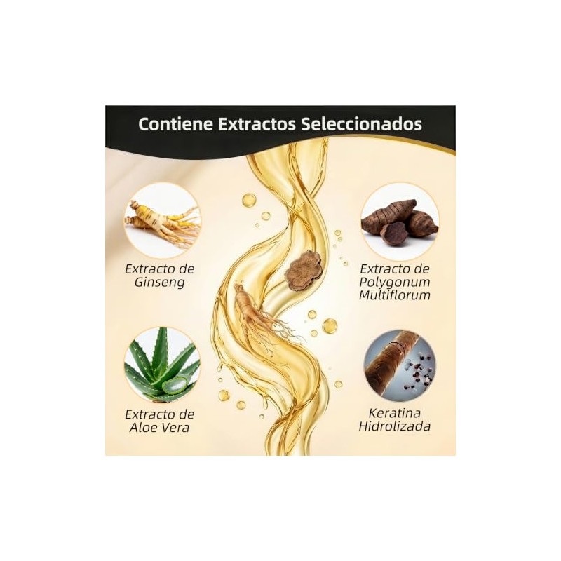 Black Hair Dye Shampoo Tinte Cubrir Canas Hombres Mujeres Cobertura