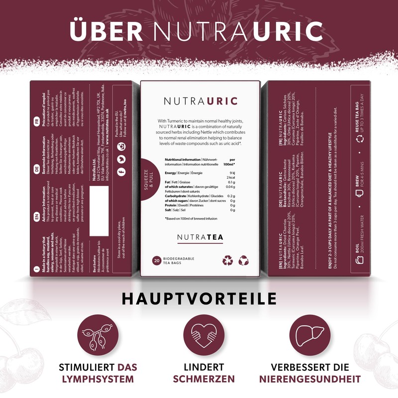 Nutra Tea Nutrauric Blister and Kidney Tea, Nettle Tea Promotes
