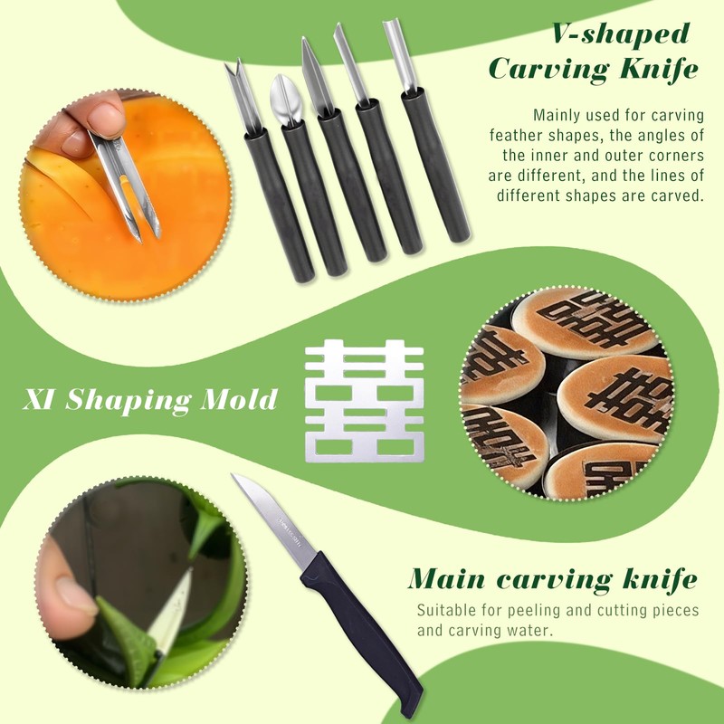 48-Piece Stainless Steel Fruit & Melon Carving Tools Set with