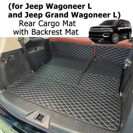 7DEEKEI for 2022-2025 Jeep Wagoneer L/Jeep Grand Wagoneer L Trunk Mat and Rear Backrest Mat Cargo Liners All Weather Anti-Slip