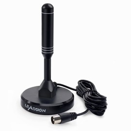 LEADSIGN 2025 Upgraded Indoor TV Aerial - High Gain Freeview HD 300+ Miles Long Range with Magnetic Base & 6.6ft Coax Cable for 4K 1080P Smart TVs
